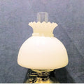 White Glass Oil Lamp Bonnet Shade — Glass, late 19th century