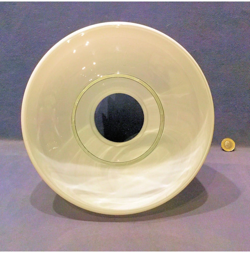 White Glass Oil Lamp Bonnet Shade — view 3