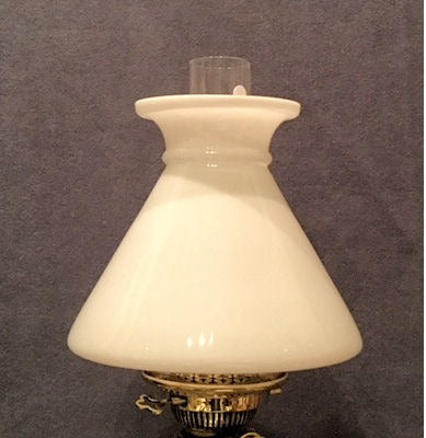 White Glass Oil Lamp Shade, 3 available — Glass, 1920's