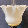 White Glass Oil Lamp Shade — Glass, circa 1900