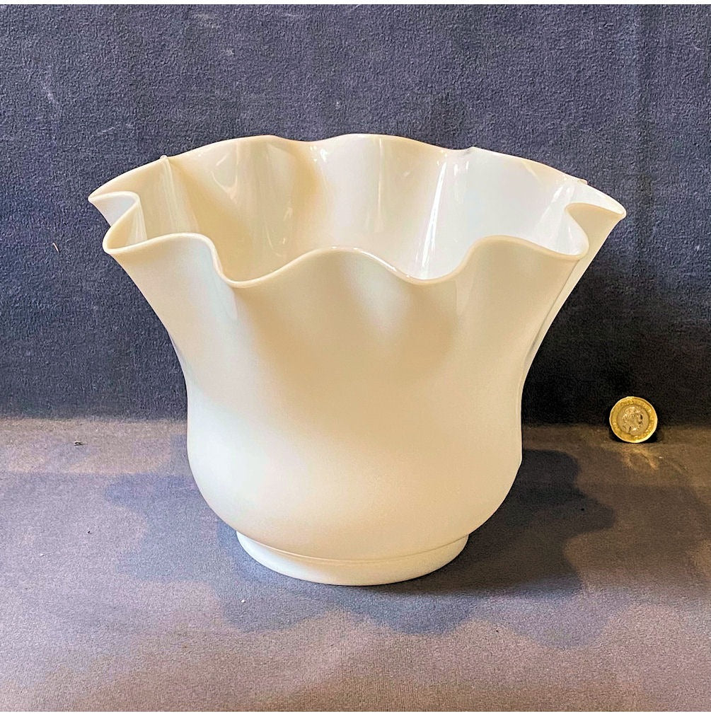 White Glass Oil Lamp Shade — view 2