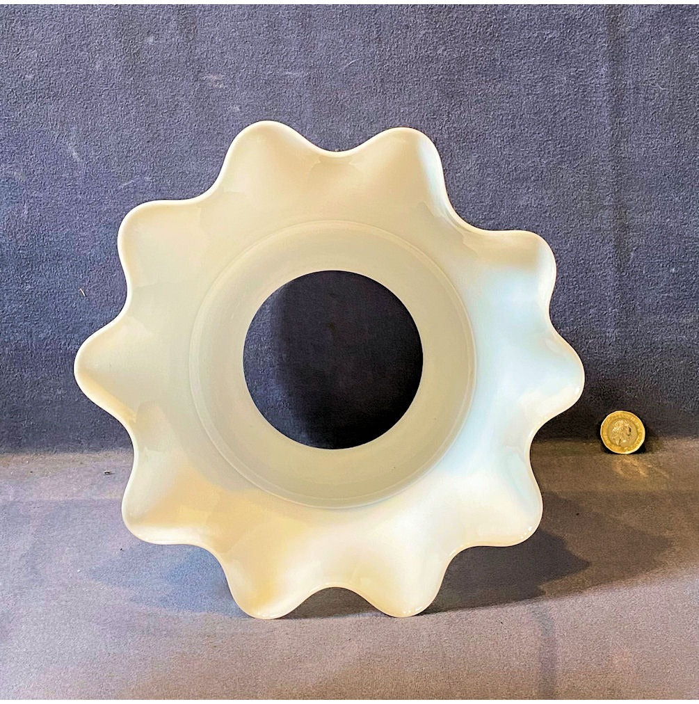 White Glass Oil Lamp Shade — view 3