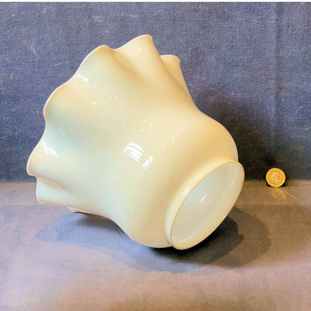 White Glass Oil Lamp Shade — view 4