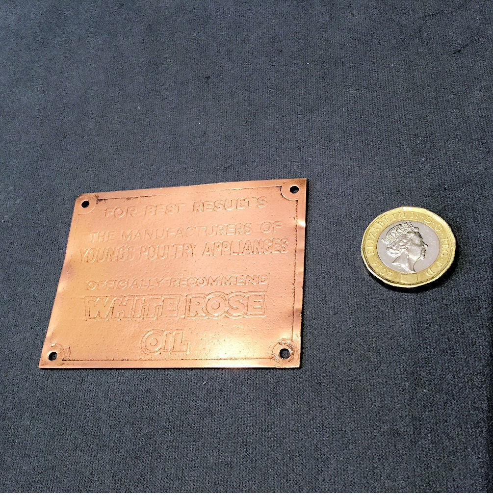 White Roses Oil Copper Nameplate — Copper