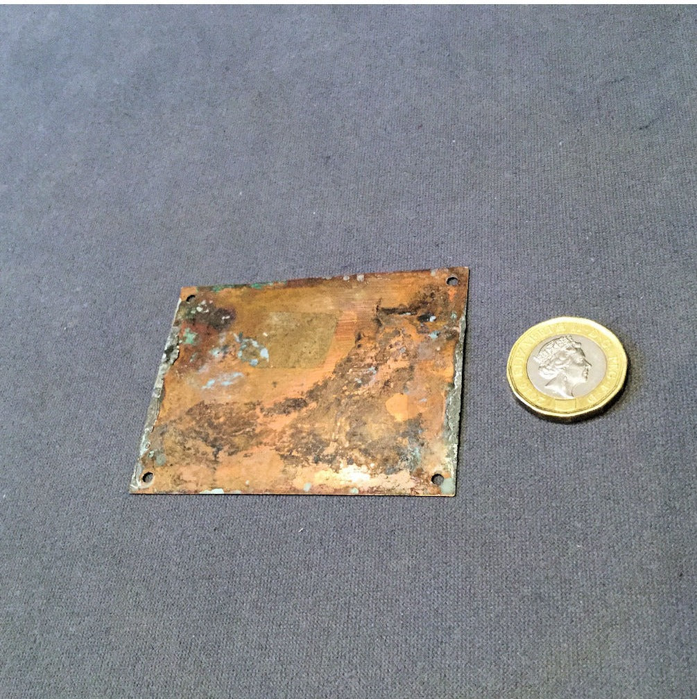 White Roses Oil Copper Nameplate — view 2
