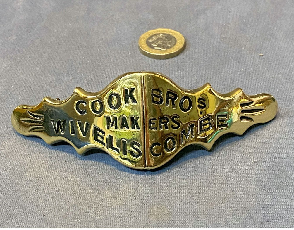 Wiveliscombe Saddler's Brass Name Plate — Brass, late 19th century