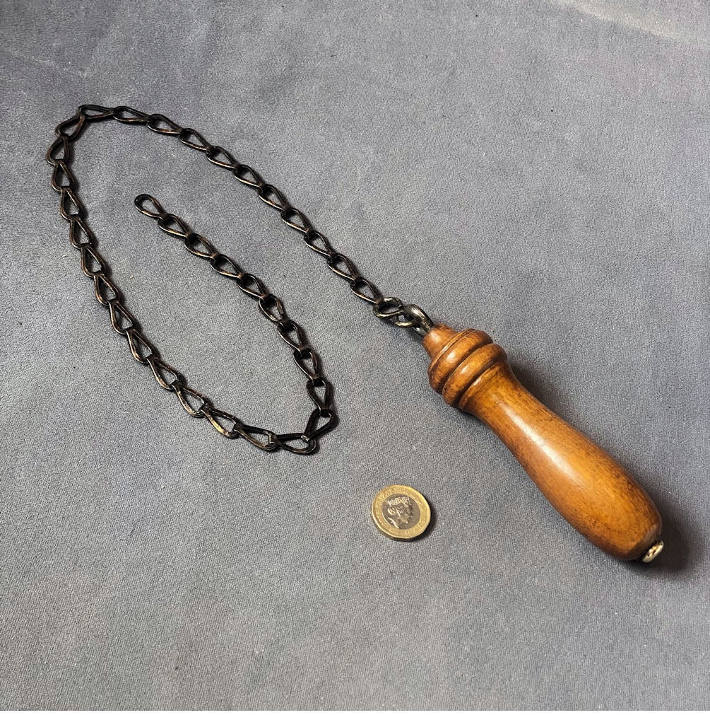 Wooden Loo Pull — Wood, circa 1900