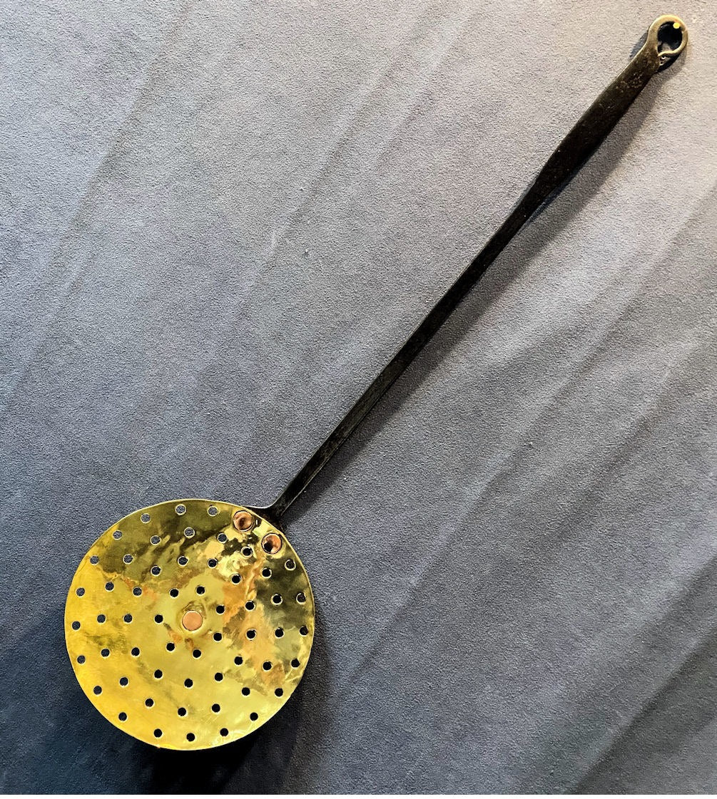 Wrought Iron & Brass Skimmer — Wrought iron, late 19th century