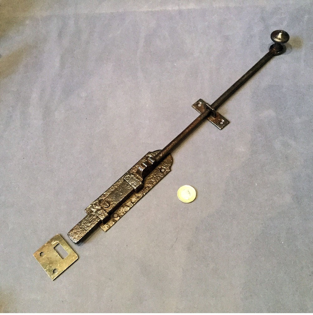 Wrought Iron Door Bolt — Wrought iron, late 19th century