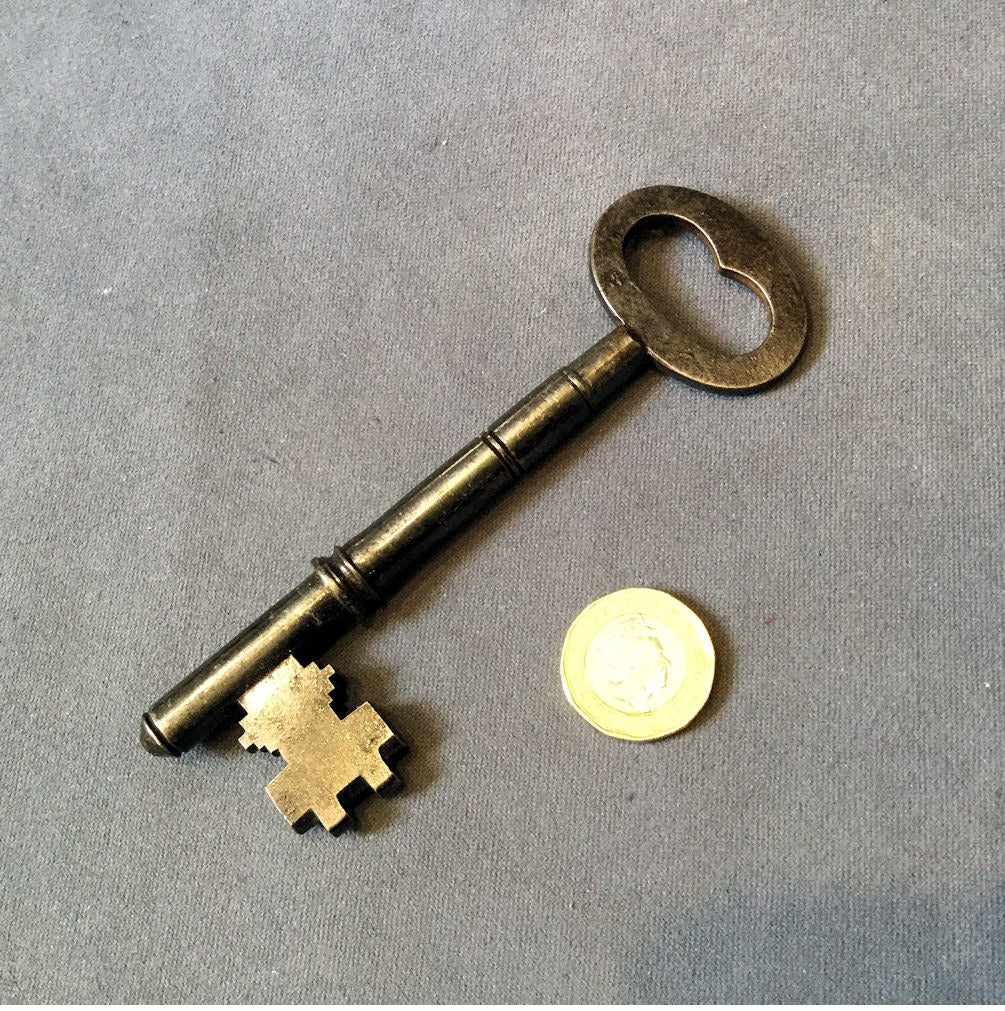 Wrought Iron Door Key — Wrought iron, late 19th century