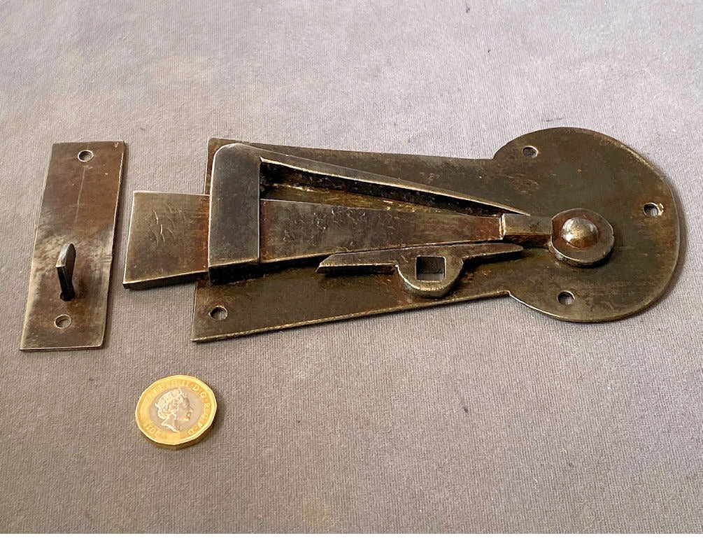 Wrought Iron Door Latch — Wrought iron, late 19th century