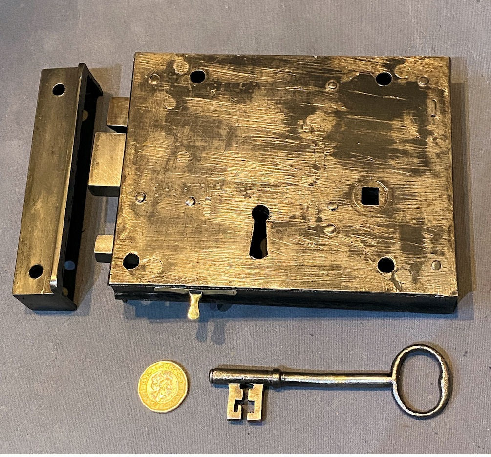 Wrought Iron Rim Lock — Wrought iron, early 19th century