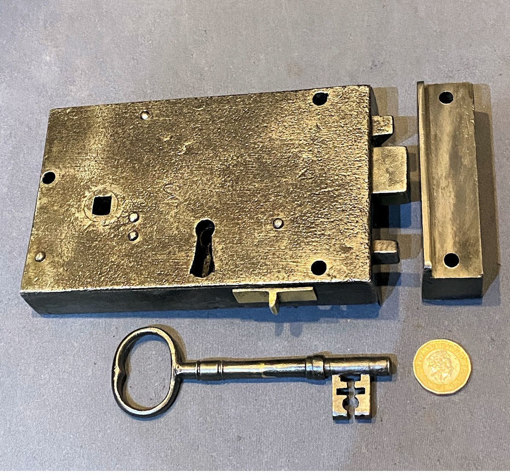 Wrought Iron Rim Lock — Wrought iron, early 19th century