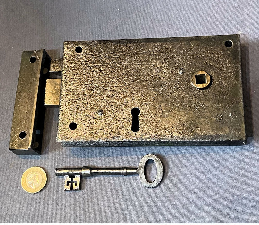Wrought Iron Rim Lock — Wrought iron, early 19th century