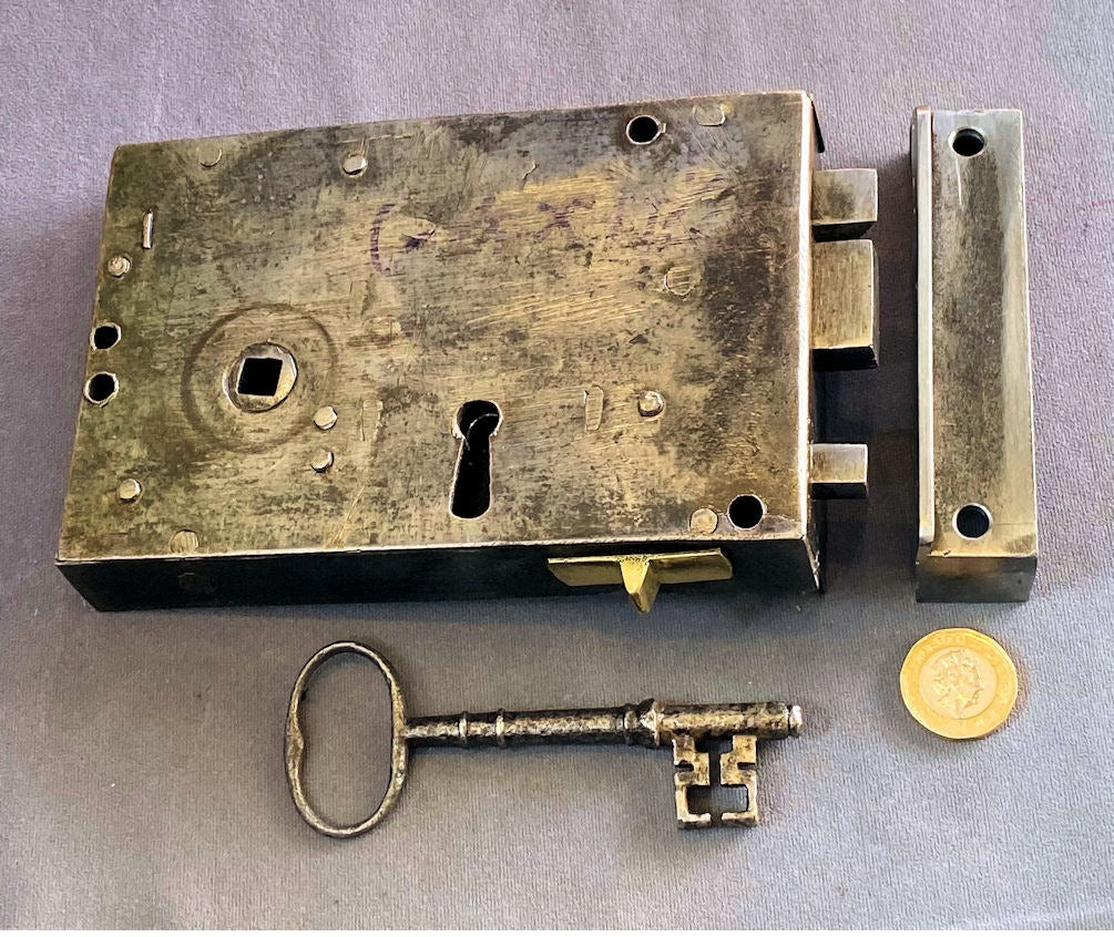 Wrought Iron Rim Lock — Wrought iron, 19th century