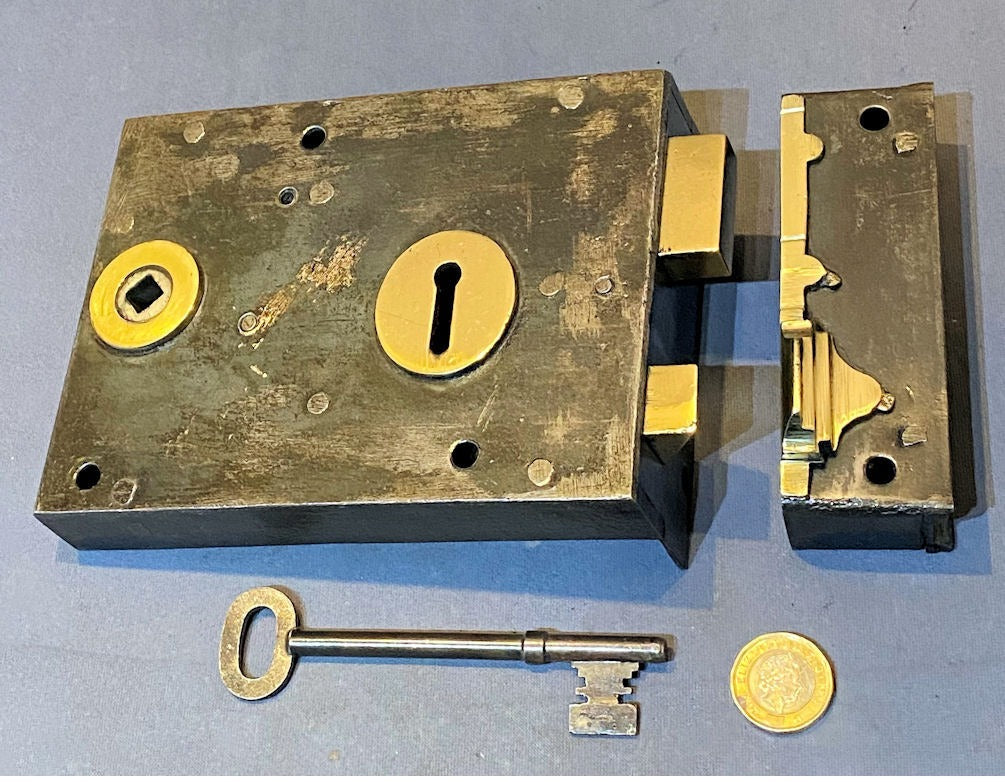 Wrought Iron Rim Lock — Wrought iron, 1920's