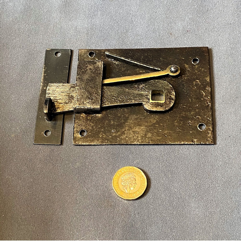 Wrought Iron Skeleton Door Latch, 2 identical available — Wrought iron, late 19th century