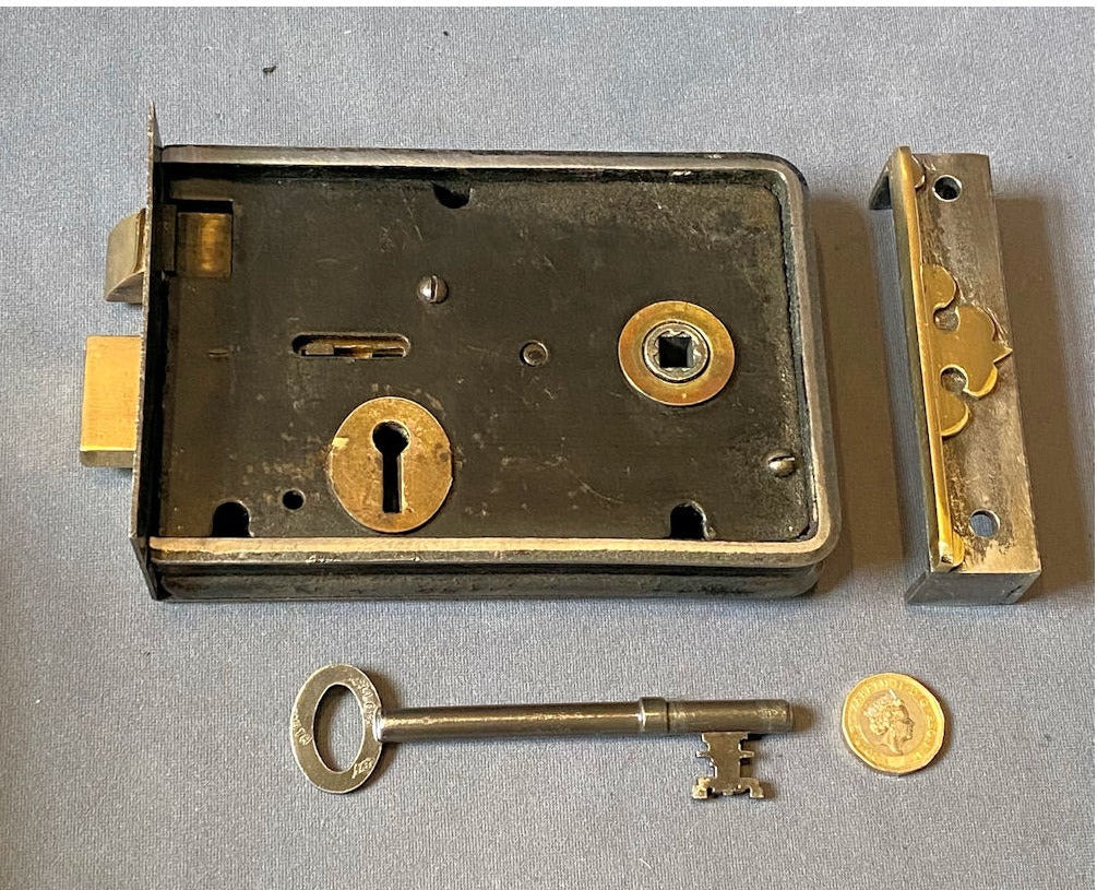 Wrought Iron Union Rim Lock — view 2