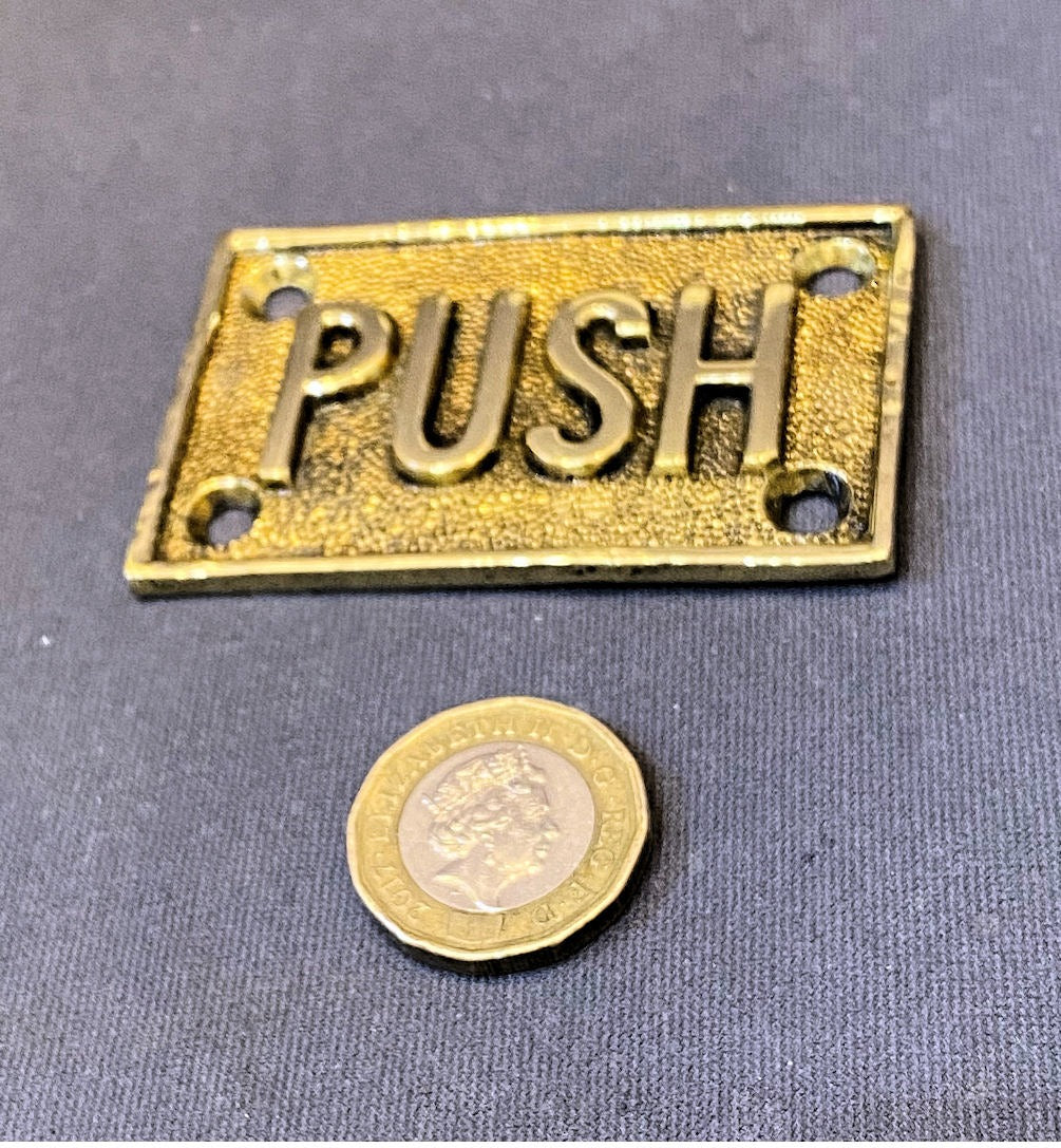 WT&S Brass Push Plate — Brass, late 19th century