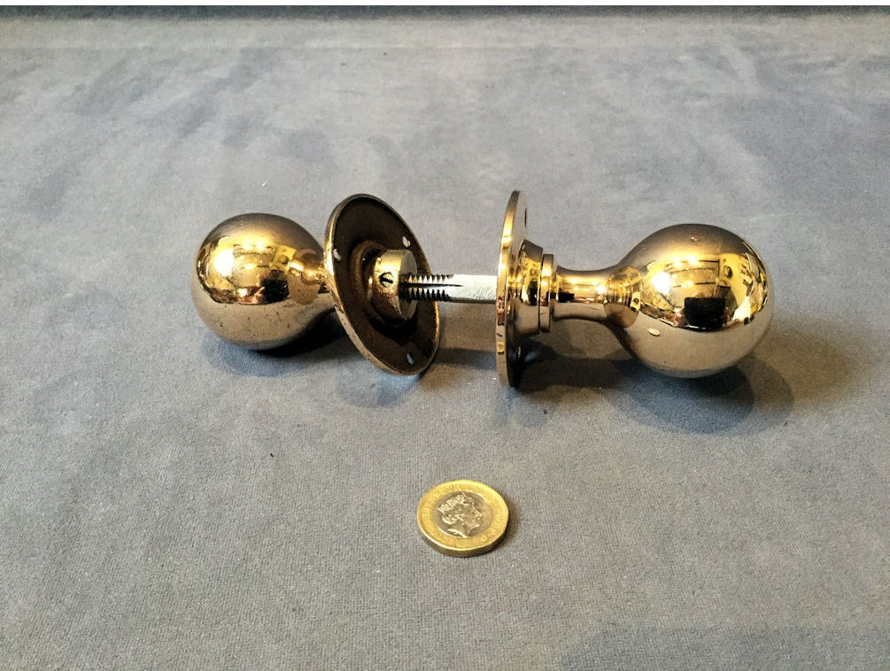 WT&S Pair of Brass Door Handles — view 2