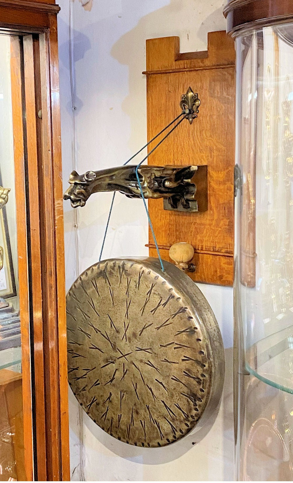 WT&S Wall Mounted Dinner Gong — Brass, late 19th century