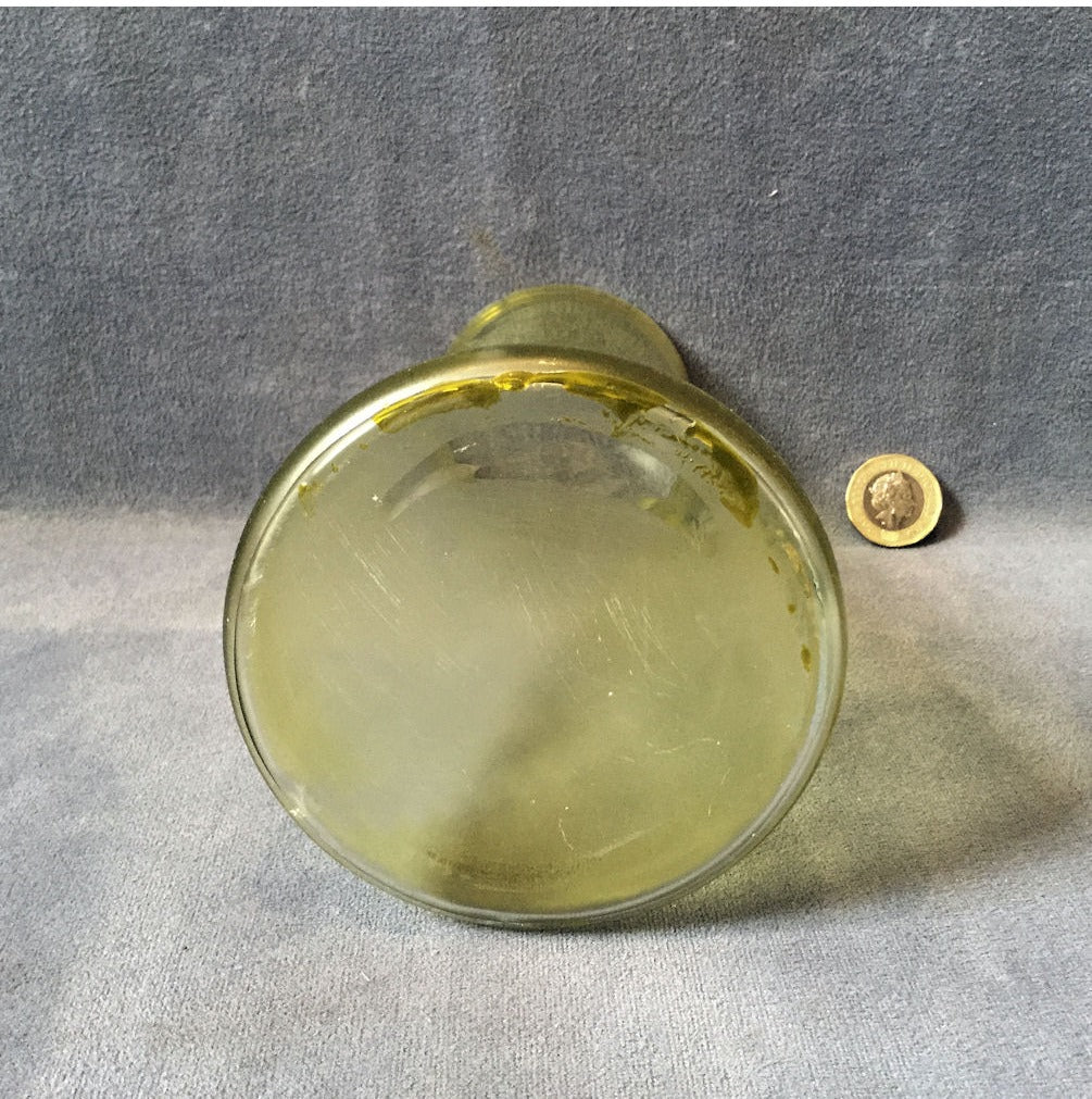 Yellow Engraved Glass Hyacinth Vase — view 3
