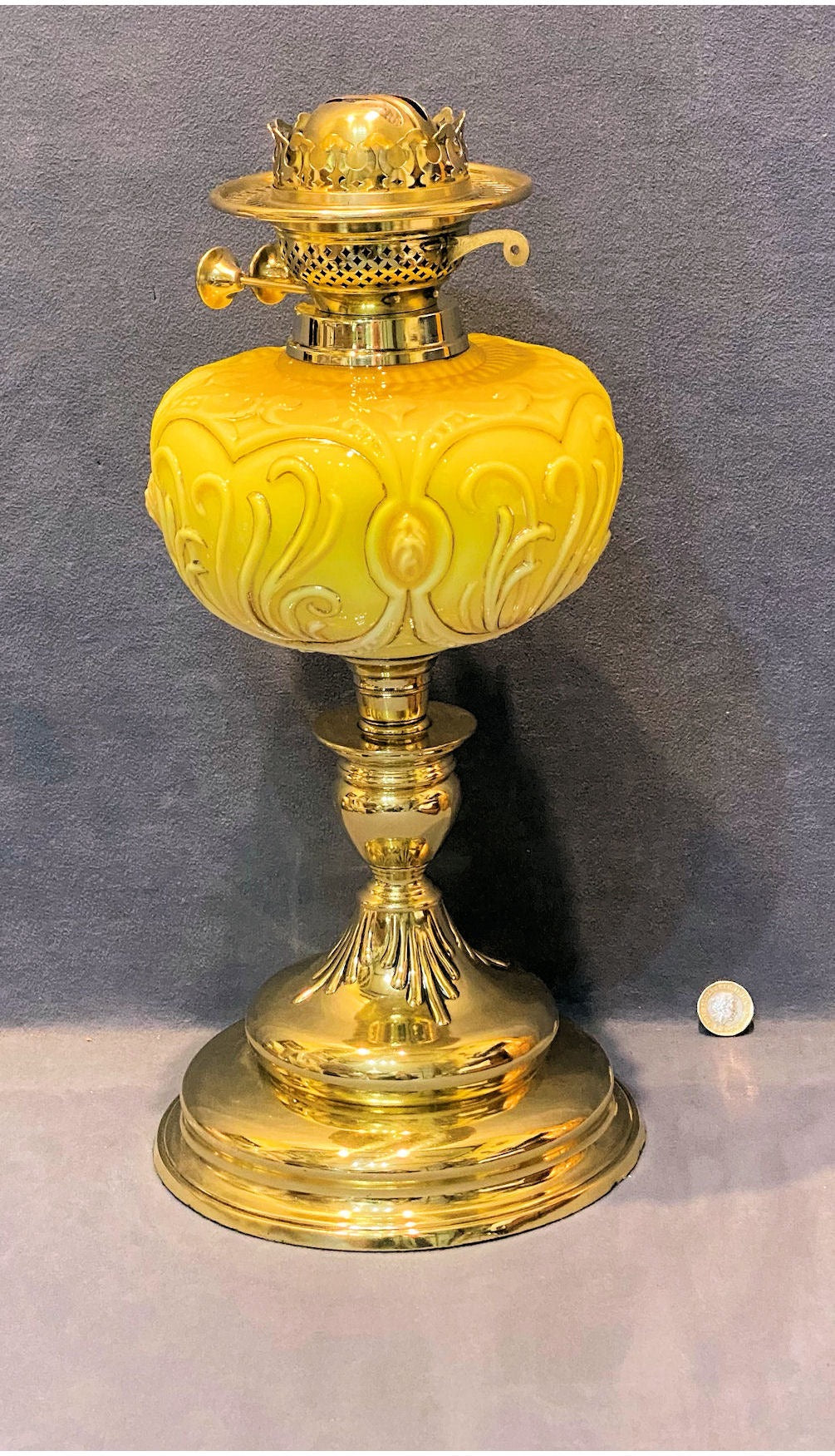 Yellow Glass Oil Table Lamp — view 2