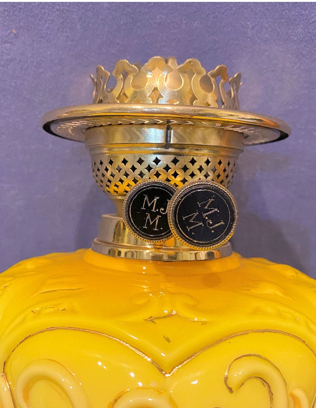 Yellow Glass Oil Table Lamp — view 4